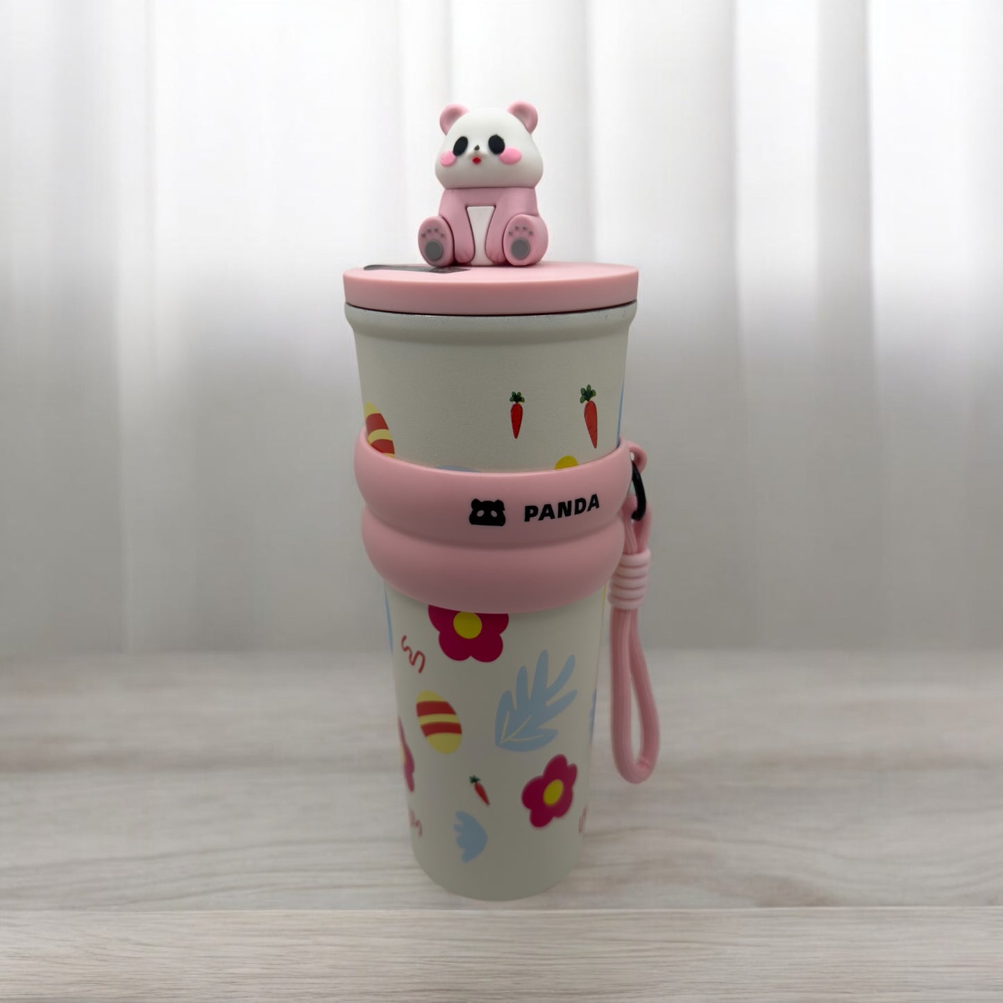 Vaso Térmico Reutilizable con Diseño | Con Tapa, Popote y Asa Portátil