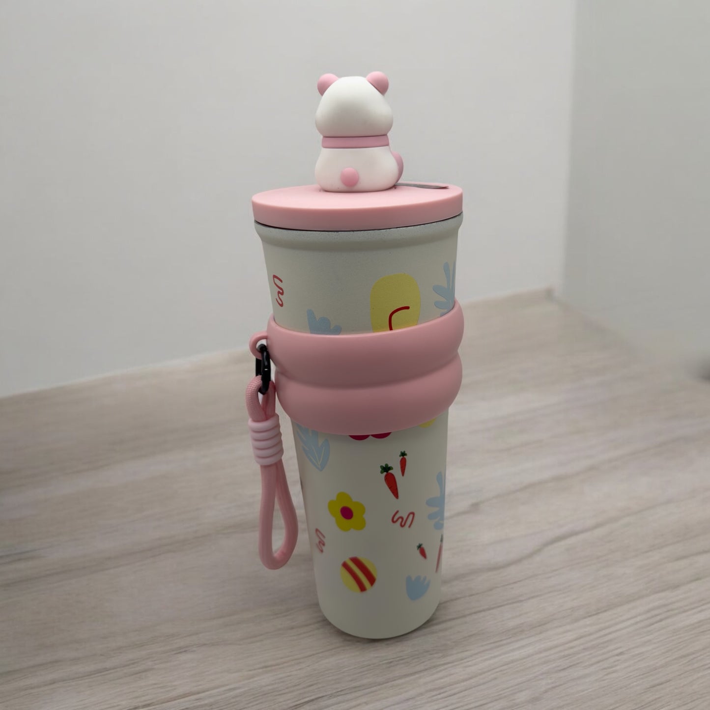 Vaso Térmico Reutilizable con Diseño | Con Tapa, Popote y Asa Portátil
