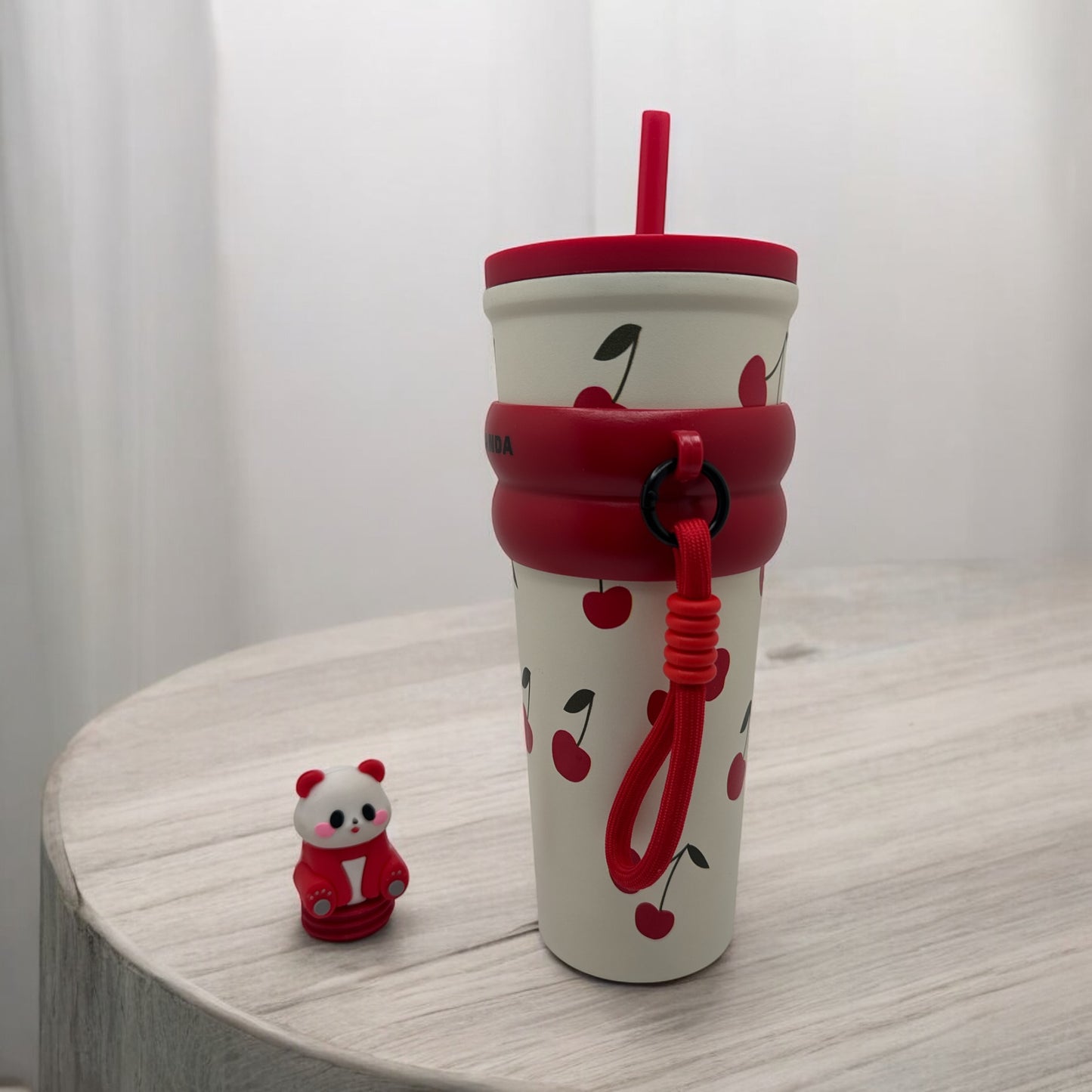 Vaso Térmico Reutilizable con Diseño | Con Tapa, Popote y Asa Portátil